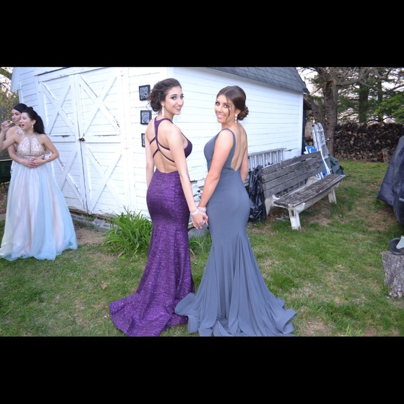 jovani v neck with train dress - Picture 12 of 12